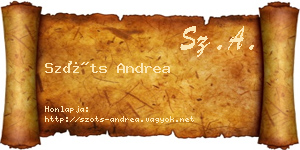 Szőts Andrea névjegykártya